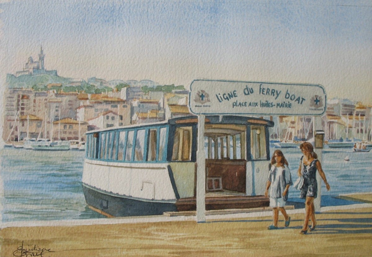 Aquarelle : Le ferry-boat